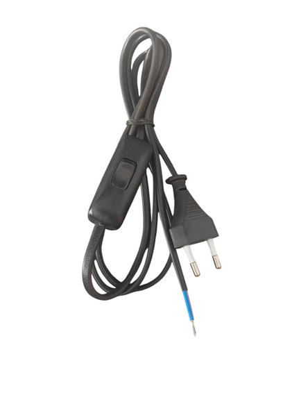 Fişli Arapuarlı Hazır Kablo Siyah 1.5Metre Lambader Abajur Tuz Lambası için uygun