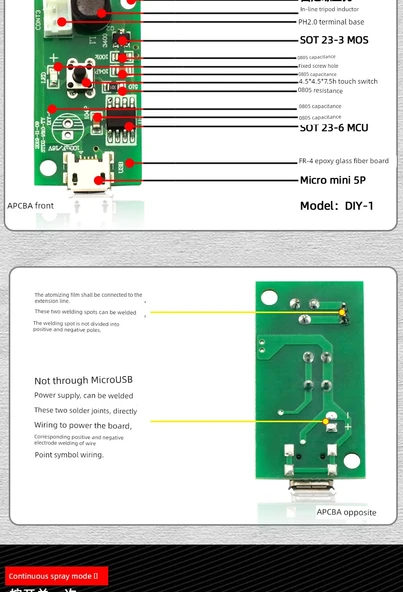 USB Nemlendirici Modülü - TYPE-C Port Nebulizatör Modülü - 9