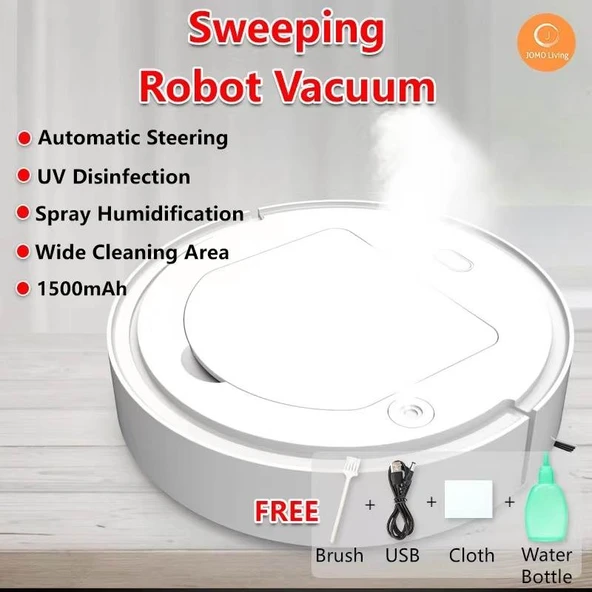 Otomatik Kablosuz Akıllı Robot Süpürge Nemlendirici - IS25 Siyah-1 - 3