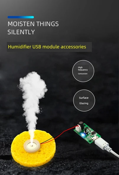 USB Nemlendirici Modülü - Şişe Kapağı Yükseltme Braketi İki Bir Arada Set - Şeffaf - 4