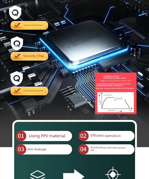 Elektrik Olmadan Sıcaklık Kontrolü Isıtma Pedi Kontrol Cihazı - Akıllı Dört Gear İki Zamanlama - 9