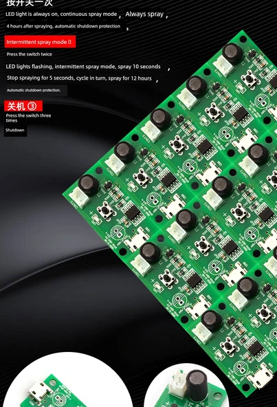 USB Nemlendirici Modülü - Dokunmatik Sensör Atomizasyon Modülü - Type-C Port - 10