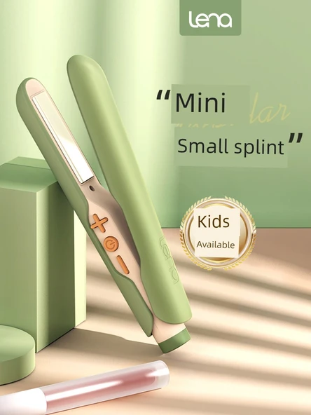 Elektrikli Saç Düzleştirici ve Maşası - Avokado Yeşili - Mini Boy - 2'si 1 Arada - 2