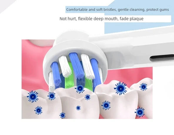 Teetips Uyumlu Elektrikli Diş Fırçası Başlığı - 3D Beyazlatma - 4'lü Paket - 6