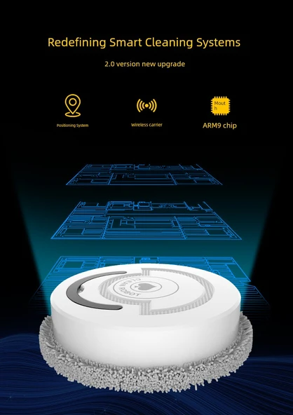 USB Şarjlı Akıllı Temizlik Robotu - Oreo Beyazı - 8