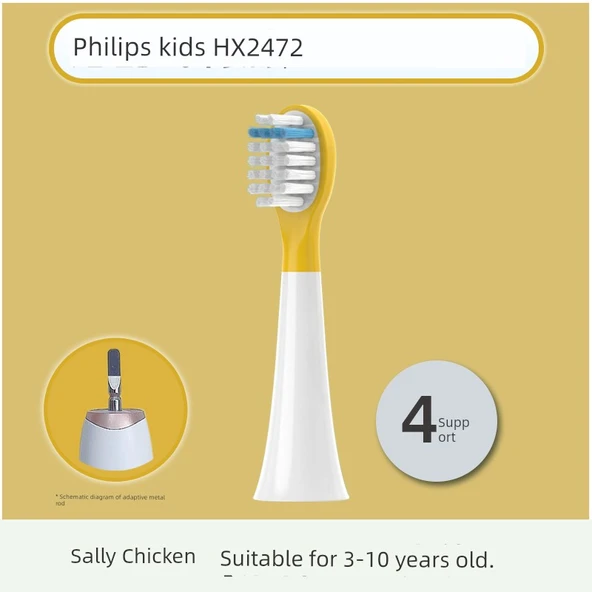 Elektrikli Diş Fırçası Ucu - Sally Tavuk - 4 Adet - 3-10 Yaş