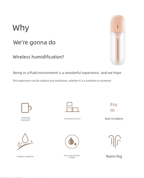 USB Masaüstü Mineral Su Şişesi Kaplı Nemlendirici - İnci Beyaz USB Tak-Çalıştır + Şarj Başlığı - Resim 7