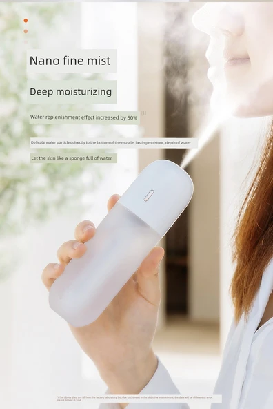 USB Masaüstü Mineral Su Şişesi Kaplı Nemlendirici - İnci Beyaz USB Tak-Çalıştır + Şarj Başlığı - Resim 12