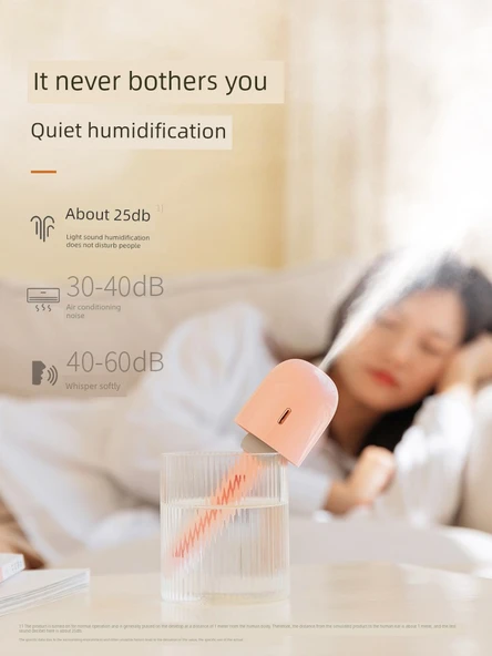 USB Masaüstü Mineral Su Şişesi Kaplı Nemlendirici - İnci Beyaz USB Tak-Çalıştır + Şarj Başlığı - Resim 6