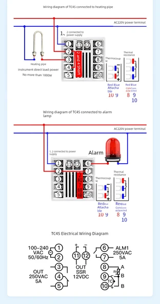 Dijital PID Sıcaklık Kontrol Cihazı - Akım Çıkışı, 4-20mA İletim, Ana Katı SSR - 11