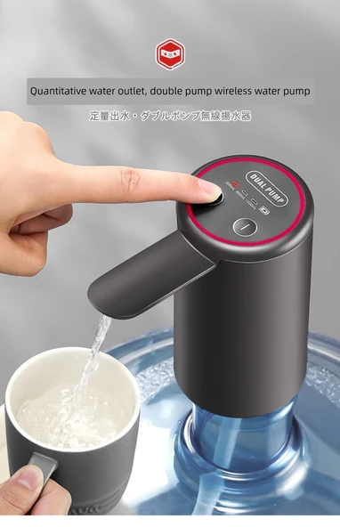 Otomatik Damacana Su Pompası - Koyu Gri - 7
