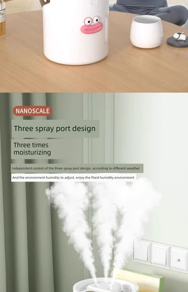 Alman Tarzı Nemlendirici - Beyaz - Büyük Kapasite - USB - Dopamin Sosis Ağızlı - 9