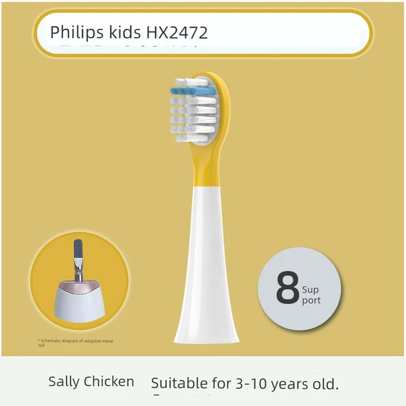Elektrikli Diş Fırçası Ucu - Sally Tavuk - 8 Adet - 3-10 Yaş