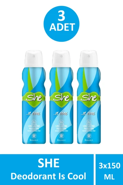 She Is Cool Kadın Deodorant 150 ml 3 Adet