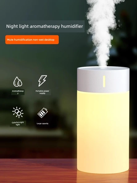 USB Mini Nemlendirici - Kar Dağı Beyazı - Atmosfer Lambası - Uzun Süreli - İki Paket - Resim 3