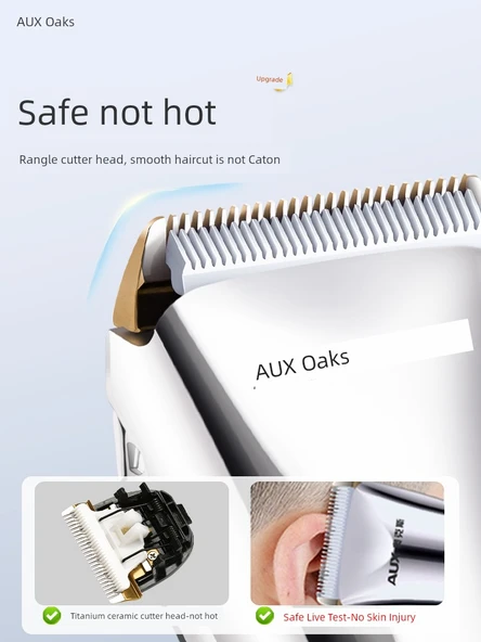 Saç Traş Makinesi - Parlak Gümüş Paket ③ + Makas ve Kesme Başlığı - 3