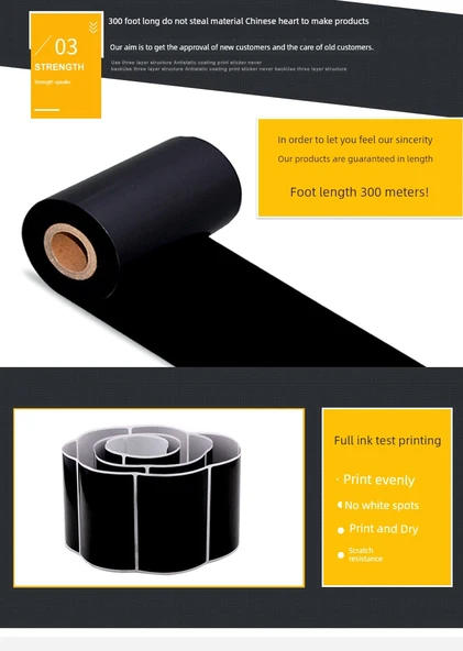Reçineli Karbon Şerit 90mm x 300m - İthal Mor Işık - 10