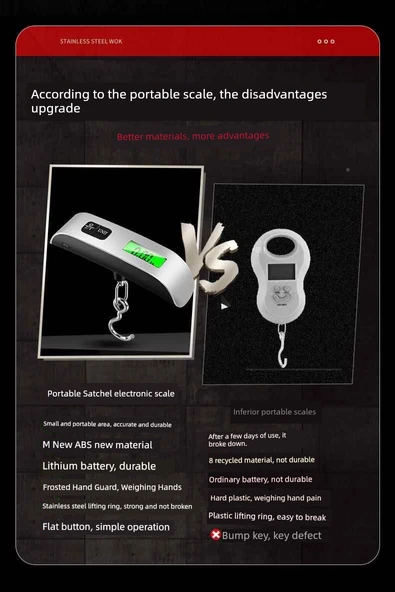 Elektronik Terazi - Taşınabilir Dokuma - 50kg - 12