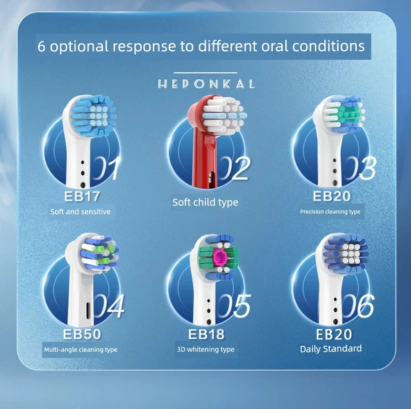 Mihiro Beyazlatıcı Temizlik Elektrikli Diş Fırçası Başlıkları - Ole B Neutral P2000 Uyumlu - 4 Adet - Resim 3