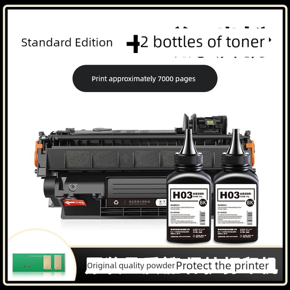 HP LaserJet Toner Kartuşu - Standart Versiyon +2 Toner Şişesi [7000 Sayfa] - Siyah