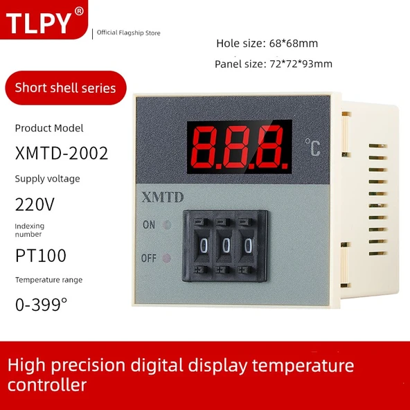 XMTD-2202 PT100 0-399℃ Sıcaklık Kontrol Cihazı - Zencefil Sarısı 220V Kısa Kasa