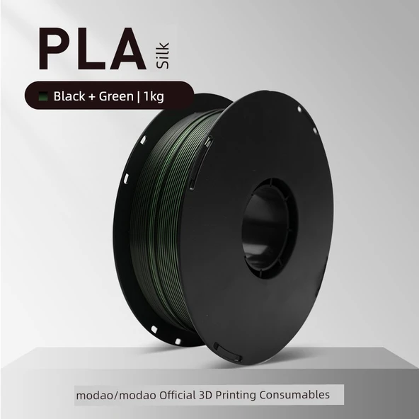 PLA İpek Filament - İki Renk [Siyah/Yeşil]
