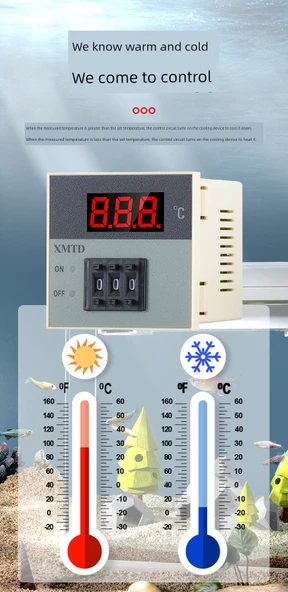 XMTD-2202 PT100 0-399℃ Sıcaklık Kontrol Cihazı - Zencefil Sarısı 220V Kısa Kasa - 11