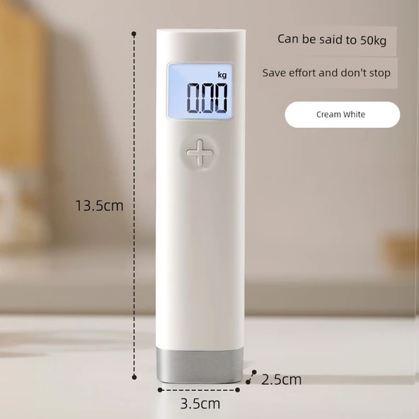 Yüksek Hassasiyetli Taşınabilir Elektronik Terazi - Beyaz - 50kg - HD Ekran - 2 Pil Dahil