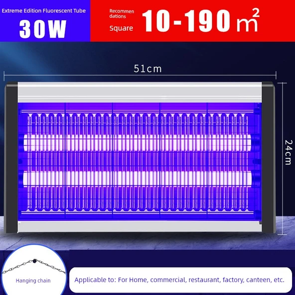 Mor Işık Elektrikli Sivrisinek Öldürücü Lamba - Floresan Lamba - 30W - 100 m2