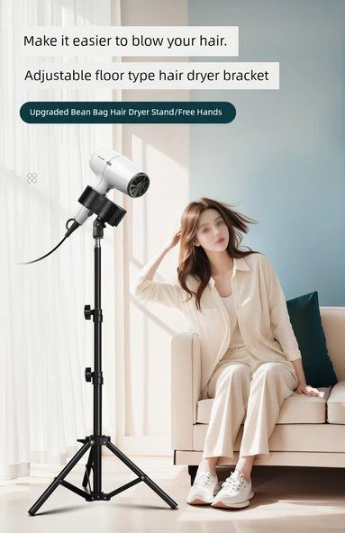 Ayarlanabilir Saç Kurutma Standı - 1.7 Metre - Nötr Yay Klipsi - Depolama Çantası - 7