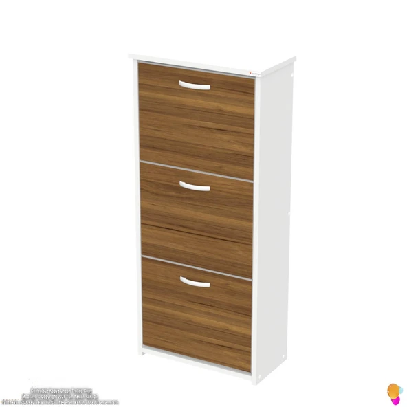 Modilayn WEST Asma Kapı Önü 52x116x26 cm’lik 3 Düşer Kapak 6 Göz Bölmeli Ayakkabılık - 7