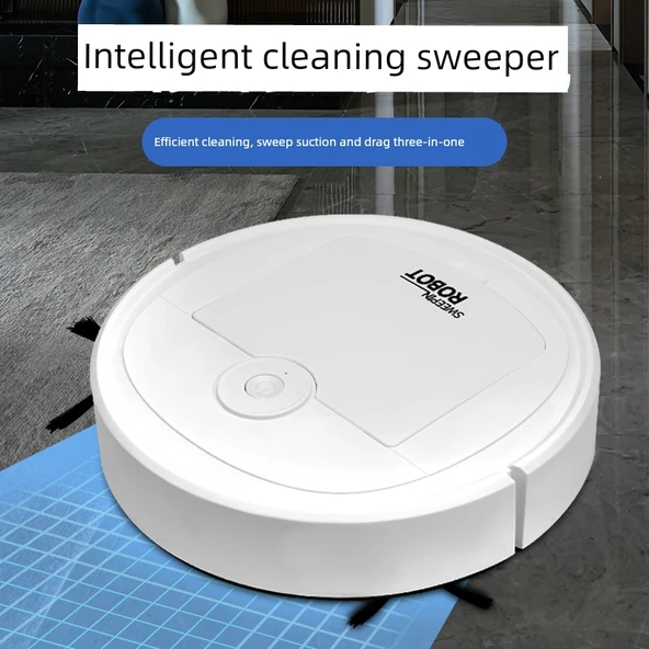 Şarjlı Otomatik Süpürge Mop Robot Vakum Temizleyici - Siyah - Temizlik Çekişi - 5