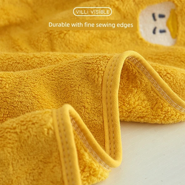 Su Emici Hızlı Kuruyan Yumuşak Çocuk Havlusu - 25x50cm - 5 Paket - Tavşan + Fil + Koala + Çilek + Ördek - 4