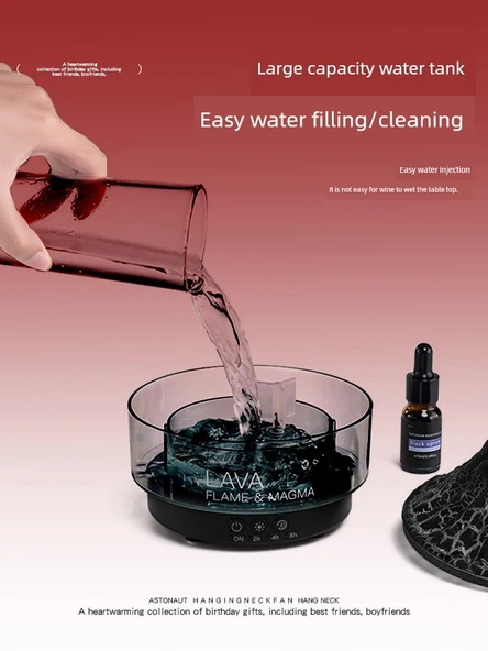Volkanik Lav Humidifikatörü - Volkanik Lav Aromaterapi Makinesi - Renkli Değişim - 6