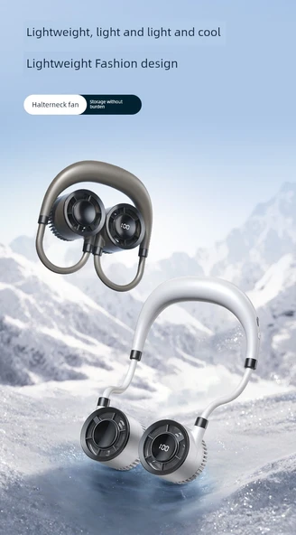 Halterneck Fan - Yıldız Tozu Kahverengi - 8000mAh - Soğuk Rüzgar - 7