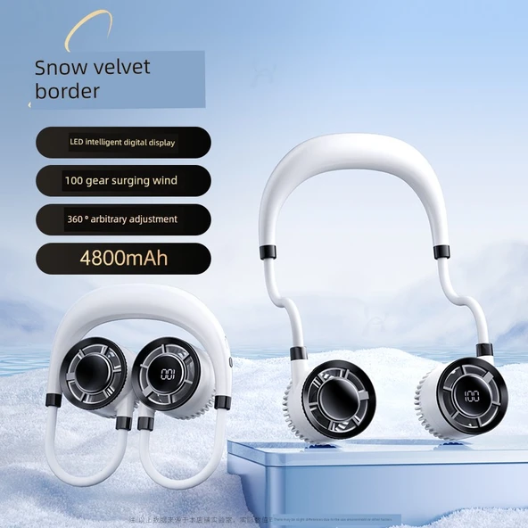 Halterneck Fan - Kar Büyüsü Ortamı - 10000mAh - Soğuk Rüzgar