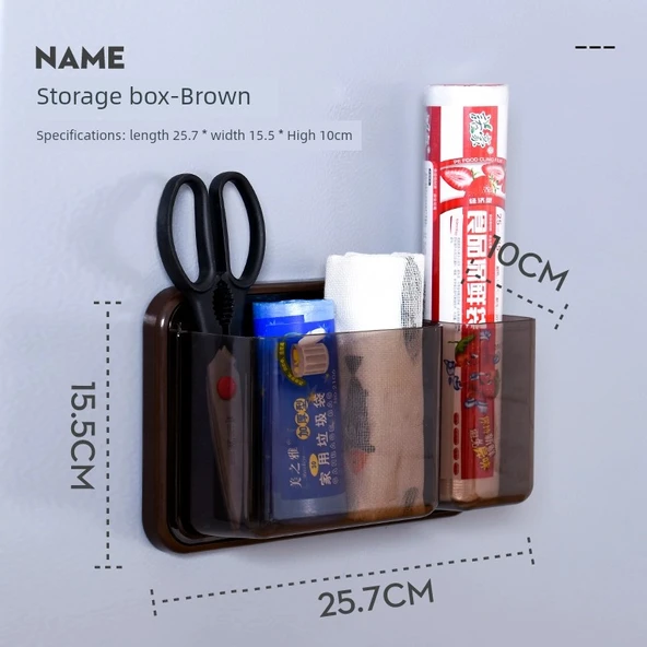 Manyetik Buzdolabı Depolama Kutusu - Kahve