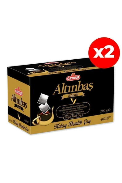 ÇAYKUR Altınbaş Demlik Poşet Çay Sade 40*5gr 200gr 2 Paket - 1