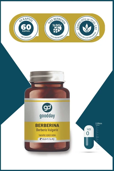 GOODDAY Berberina Kapsül %95 Berberin Içeren Besin Takviyesi - 5