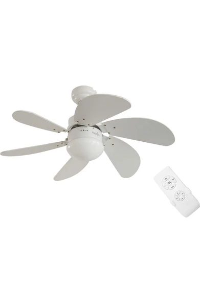 Blackwell Kumandalı 6 Mdf Kanat Lambalı Tavan Vantilatörü Beyaz ürün görseli