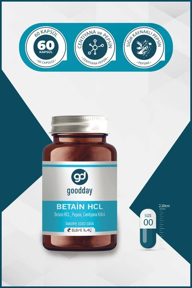 GOODDAY Betain Hcl Pepsin 60 Kapsül Besin Takviyesi - 5