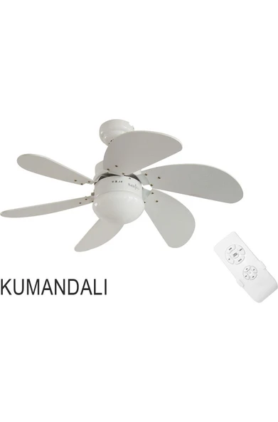 Blackwell Kumandalı 6 Mdf Kanat Lambalı Tavan Vantilatörü Beyaz - Resim 3