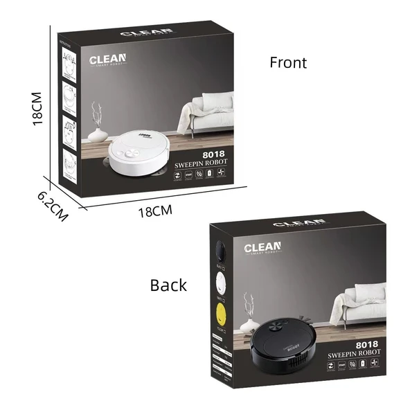 Otomatik Mini Süpürme Robotu - Akıllı Hediye - Sarı - Model 8018 - 4