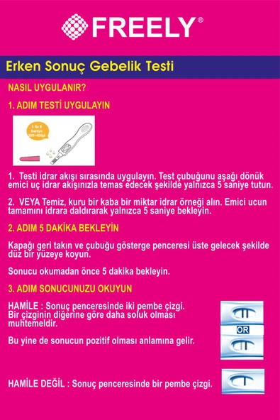 FREELY Erken Gebelik Testi 5 Adet - Resim 3