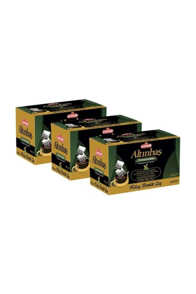 ÇAYKUR Altınbaş Tomurcuklu Siyah Çay Demlik Süzen Poşet 40'lıx3paket