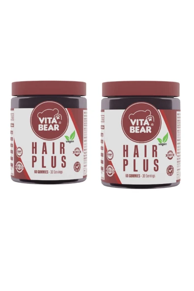 VİTA BEAR Hair Plus Vegan Saç Vitamini 2 Adet