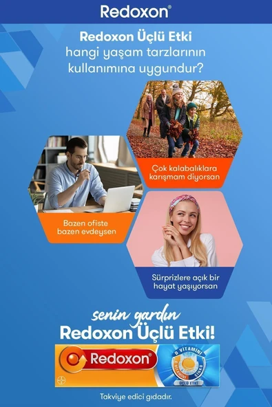 REDOXON Üçlü Etki 15 Efervesan Tablet I 1000 Mg C Vitamini, D Vitamini Ve Çinko Içeren Takviye Edici - 8