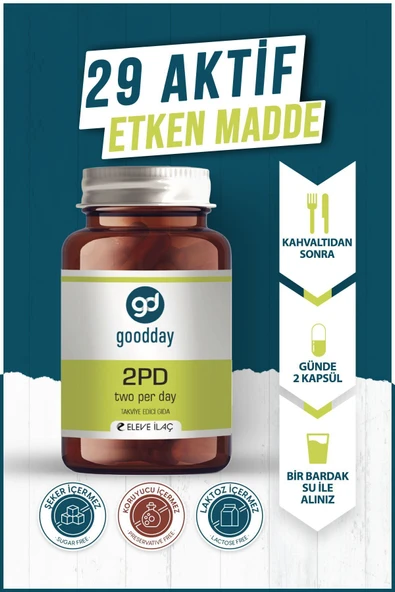GOODDAY 2pd Two Per Day Multi Vitamin 60 Kapsül 29 Etken Madde - Resim 4