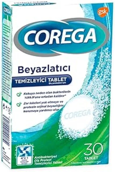 EBADİ Corega Diş Protezi Temizleyici & Beyazlatıcı Tablet 30 Adet
