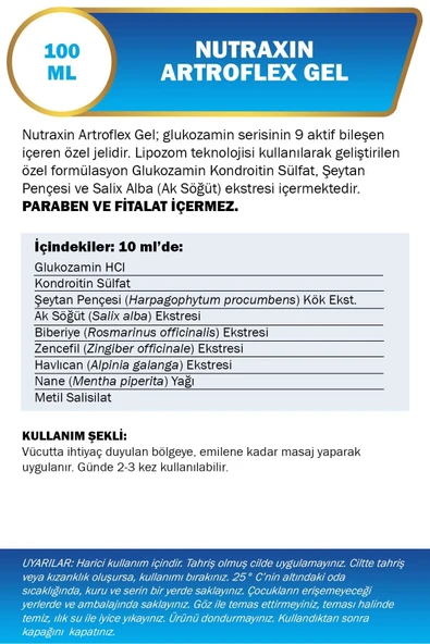 NUTRAXİN Artroflex - Hya C-ıı Glukozamin 90 Tablet Artroflex Jel Hediye - Resim 5